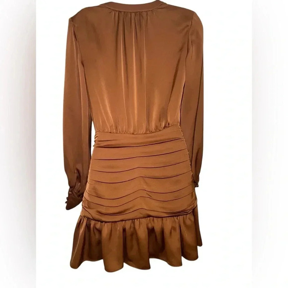 Ramy Brook Camilla Copper Satin Cowl Neck Mini Dress Size 2 NWT - Picture 5 of 9